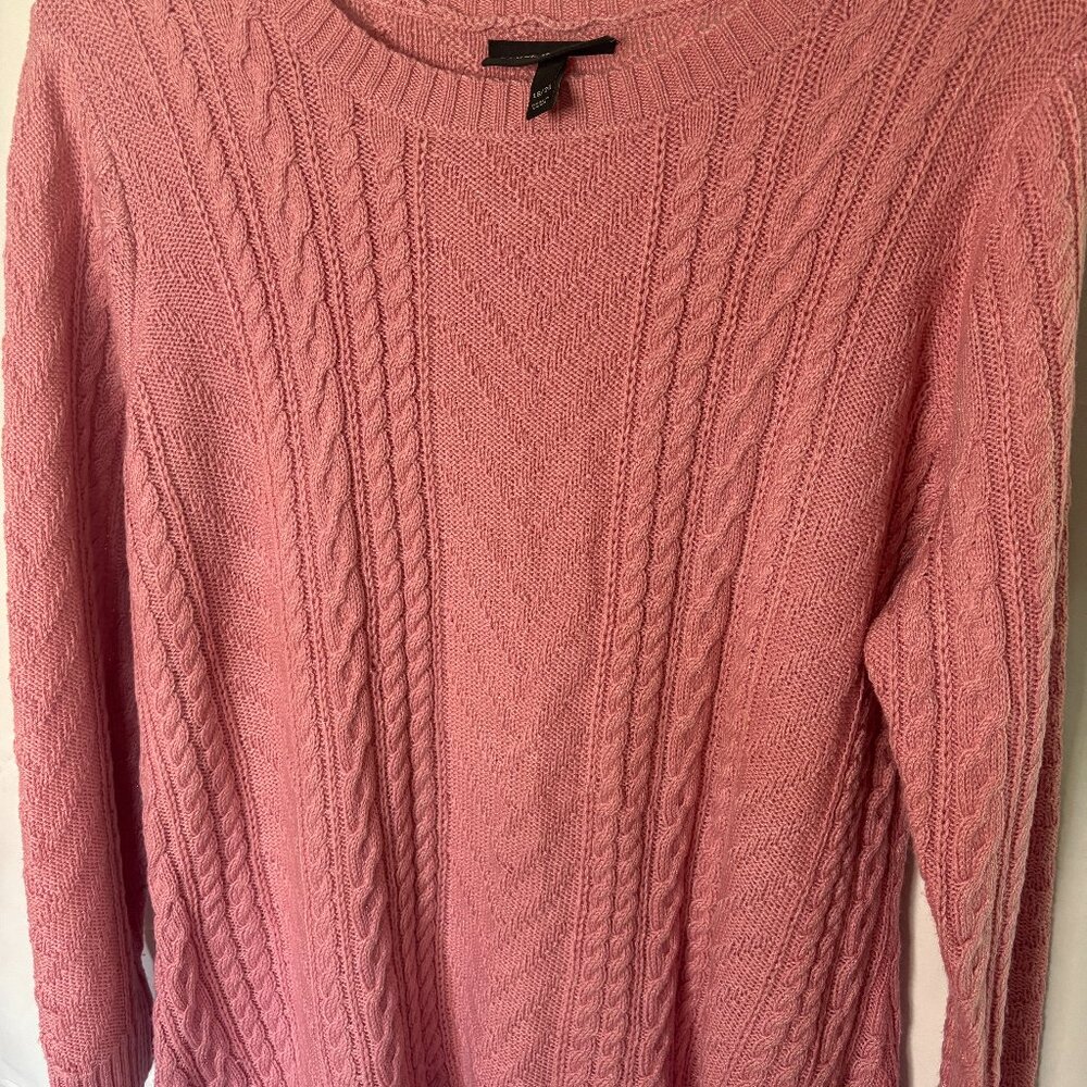 Lane Bryant Women's Pink Sparkly Knit Long Sleeve-Size 18/20